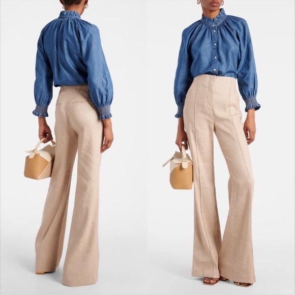 NWT Veronica Beard Komi Wide Leg Linen Blend Pants - Picture 1 of 6